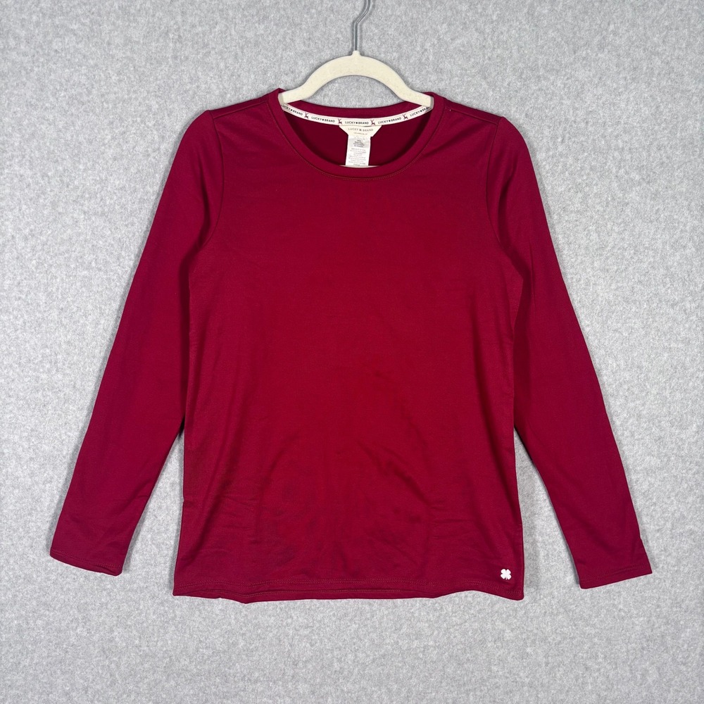 Lucky Brand Shirt Small Red Fleece Lined Thermal Basic Minimal Layer Performance